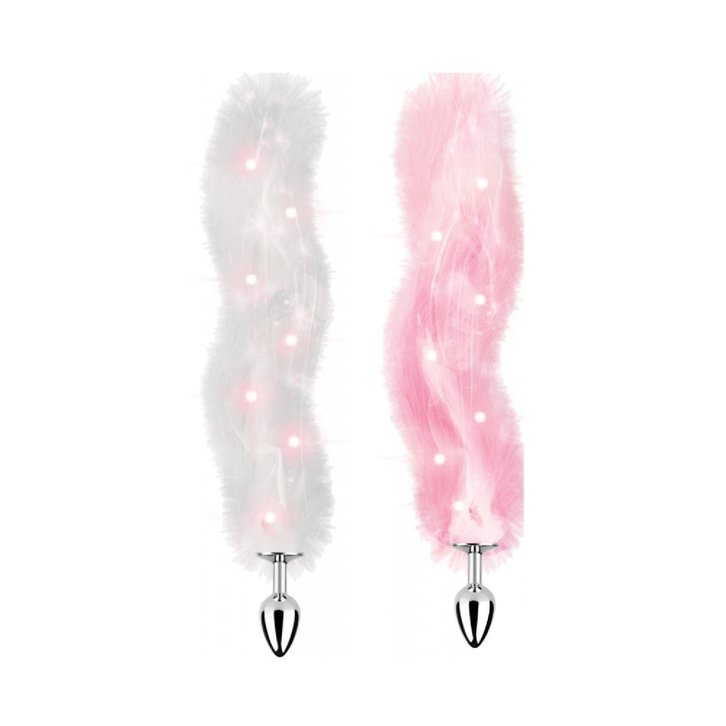 Foxy Tail- Light Up Faux Fur Butt Plug With Multicolored Light Pattern