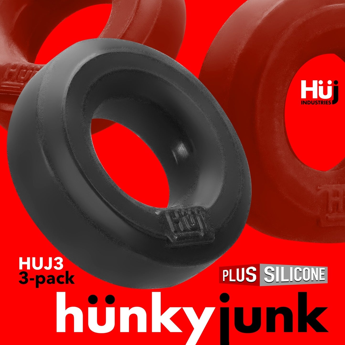 Hunky Junk 3x Cockings Penis Cock Ring HunkyJunk by OxBalls Red-Tar