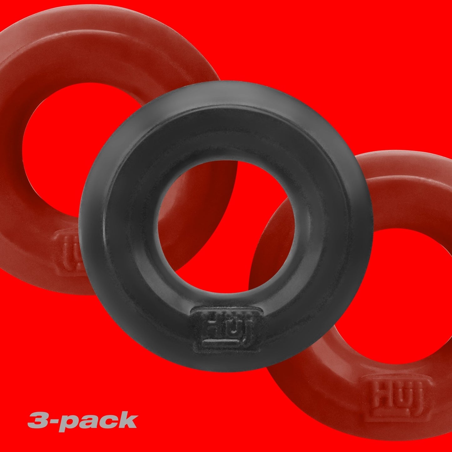 Hunky Junk 3x Cockings Penis Cock Ring HunkyJunk by OxBalls Red-Tar