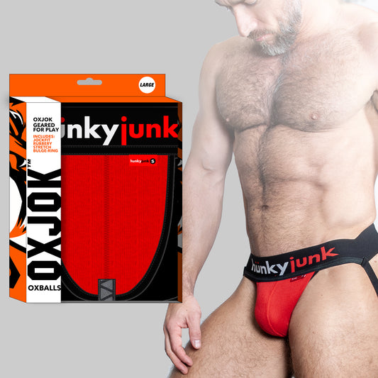 oxjock HUNKER comfy-pouch slider-strap jock RED HOT MEDIUM