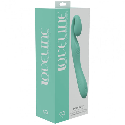 LoveLine - Obsession  - 10 Speed Dual Motor Vibe - Sealed Silicone - Rechargeable - Submersible - Green