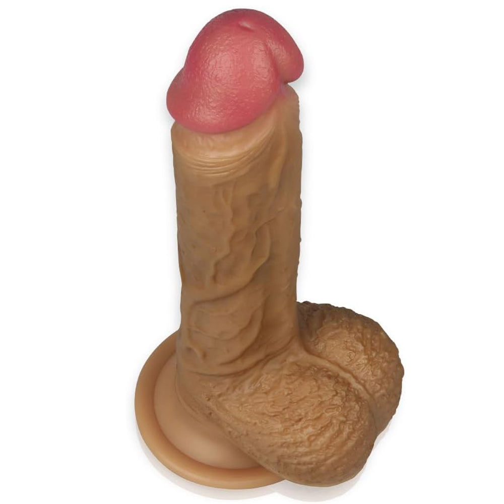 Lovetoy Nature Cock 8.5” Dual Layered Platinum Silicone Dildo Brown