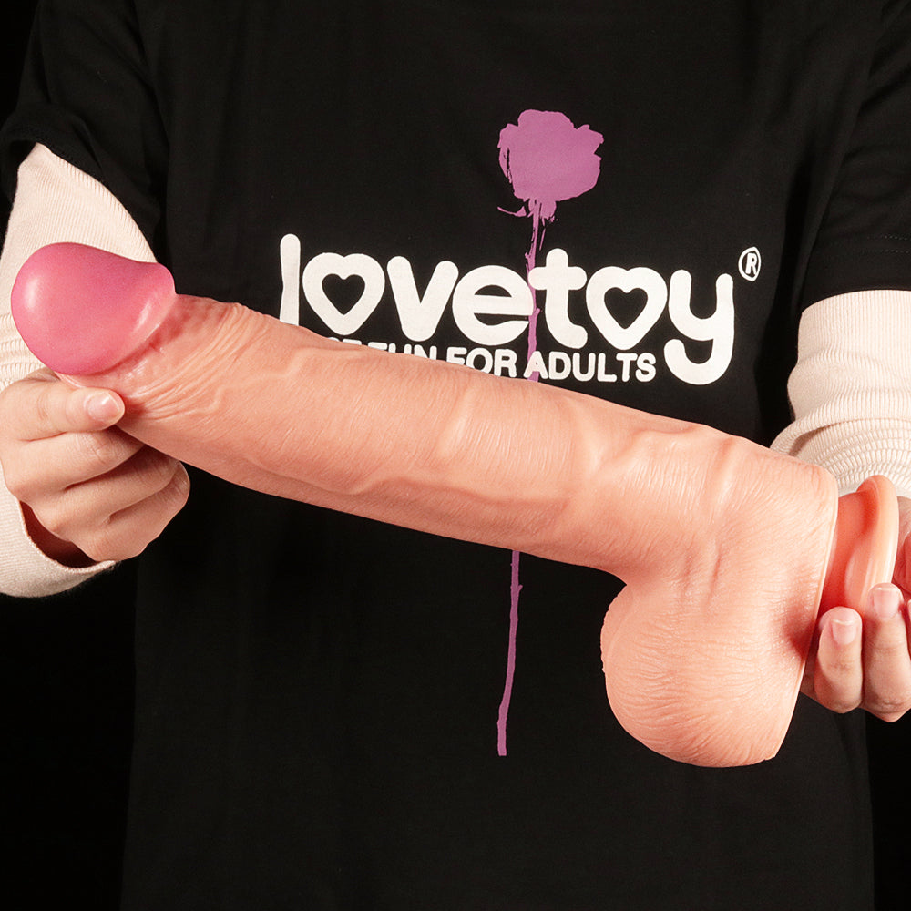 Lovetoy Nature Cock 12” King Size Dual-Layer Silicone Dildo Realistic Sex Toy