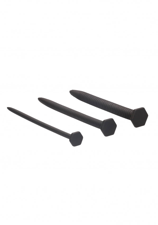 Silicone Screw Plug Set Urethral Sounding Black 89 g OU433BLK