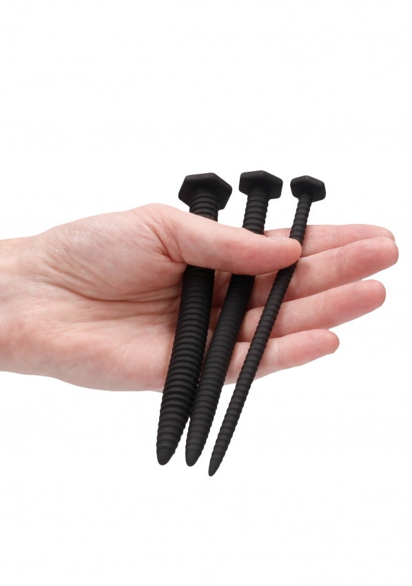 Silicone Screw Plug Set Urethral Sounding Black 89 g OU433BLK