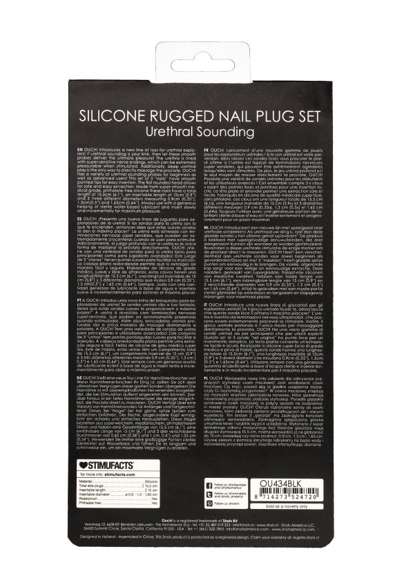 Silicone Screw Plug Set Urethral Sounding Black 89 g OU433BLK