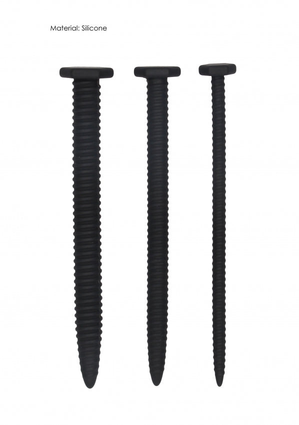 Silicone Screw Plug Set Urethral Sounding Black 89 g OU433BLK