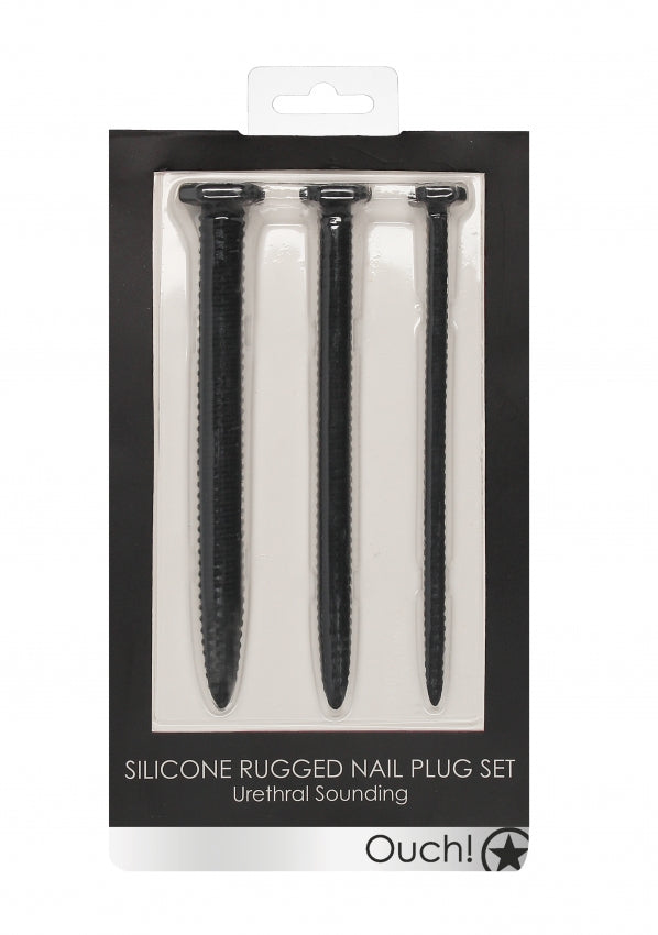 Silicone Screw Plug Set Urethral Sounding Black 89 g OU433BLK
