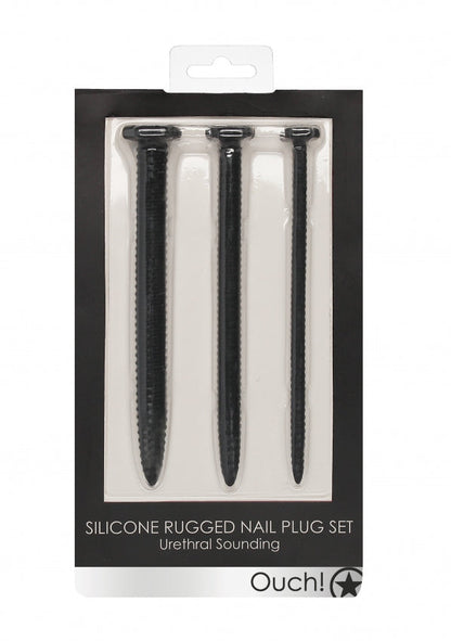 Silicone Screw Plug Set Urethral Sounding Black 89 g OU433BLK