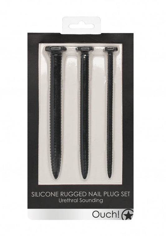 Silicone Screw Plug Set Urethral Sounding Black 89 g OU433BLK
