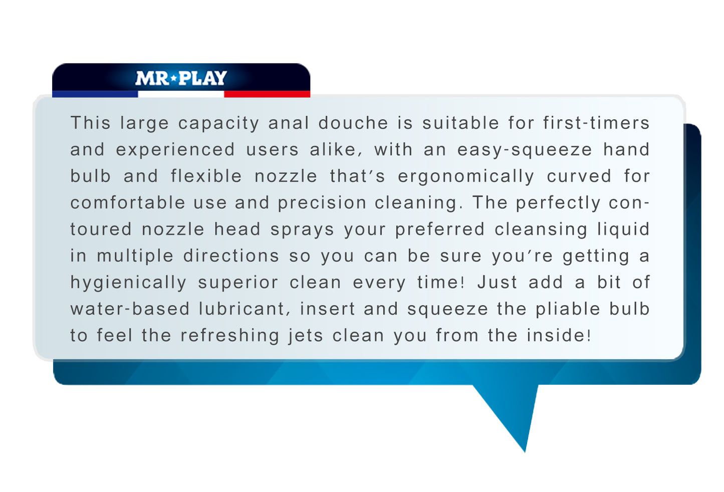 Mr Play Anal Douche Large 330ml Bulb Nozzle Rectal Cleaner Enema