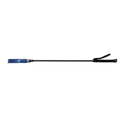 Rouge Blue Long Riding Crop Slim Leather Tip 24"