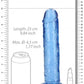 Crystal Clear Dildo 9" Inch Straight No Balls - Blue