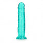 Crystal Clear Dildo 11" Inch Straight No Balls - Turquoise