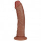 RealRock Ultra Realistic Skin - Vibrating Rechargeable - Regular Curved without Balls 8" / 20,3 cm - Tan