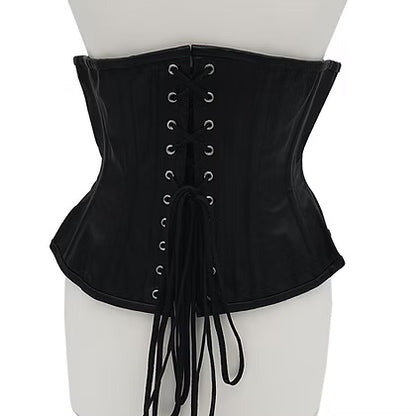 Rouge Leather Corset - Black Small/Medium