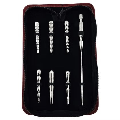 Rouge Stainless Steel Penis Plug 6 Piece Set With Handle In Case