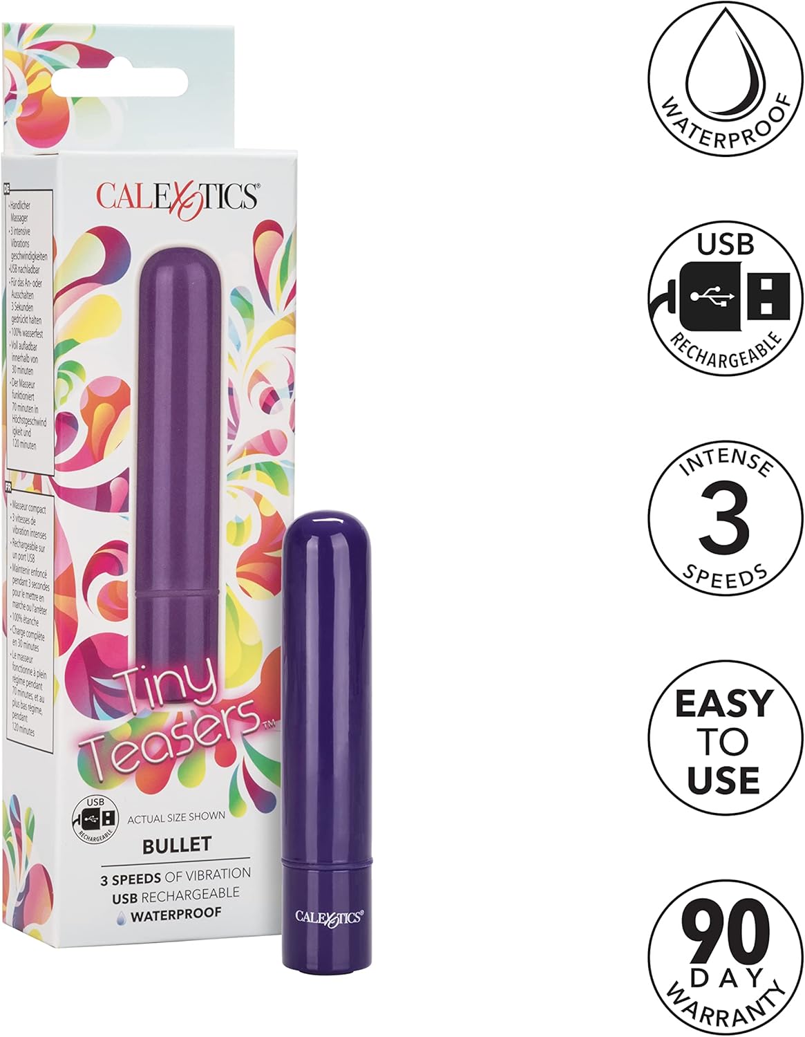 Calexotics Tiny Teasers Bullet Purple Rechargeable Vibe Massager Vibrator