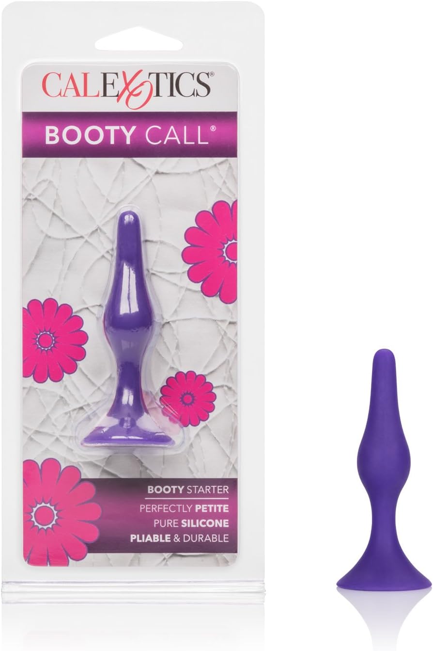 CalExotics Booty Call Starter Silicone Butt Plug Suction Cup Base Purple