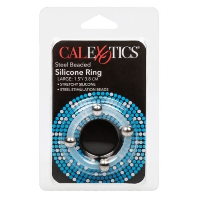 Steel Beaded Silicone Ring Large