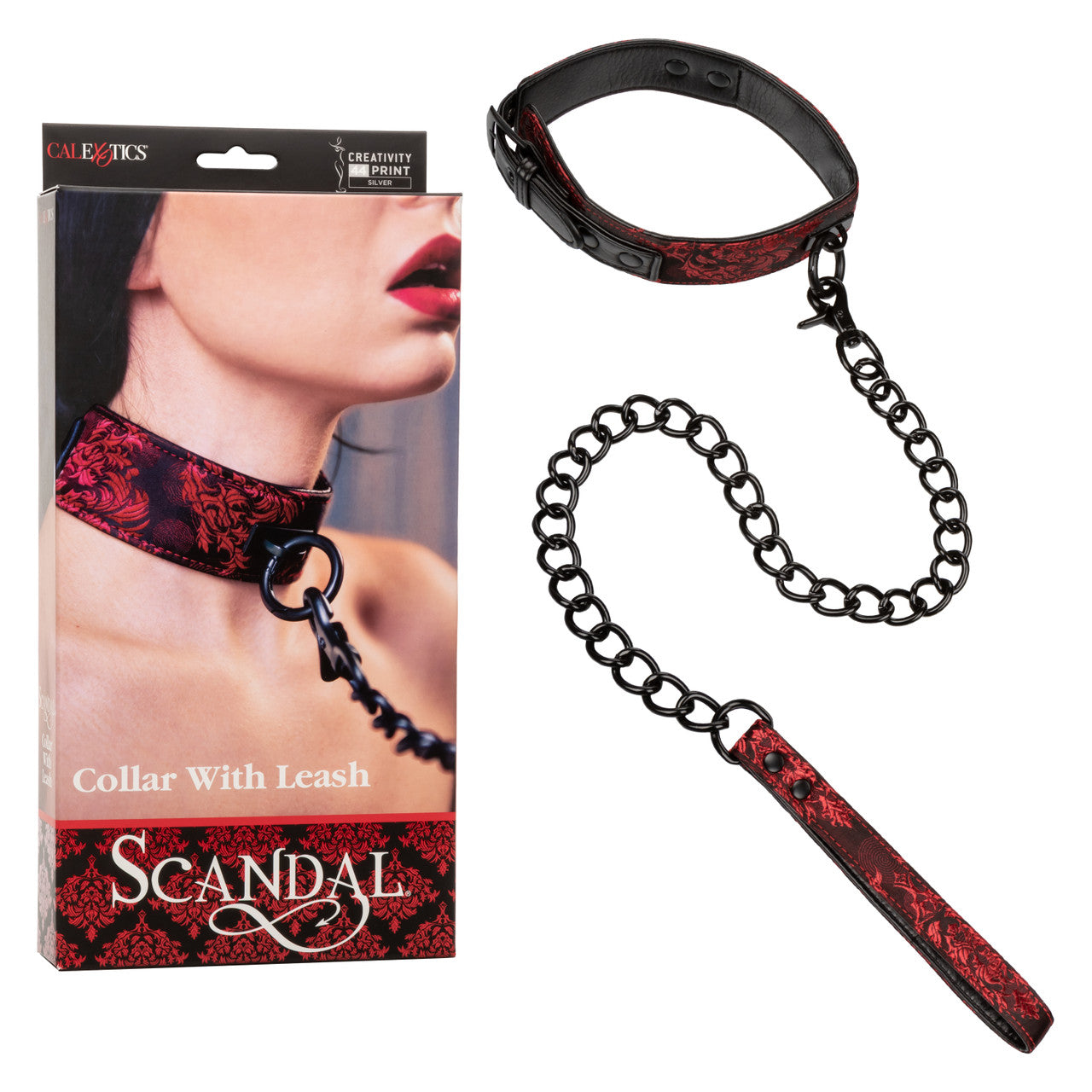 Calexotics Scandal Collar with Leash Red