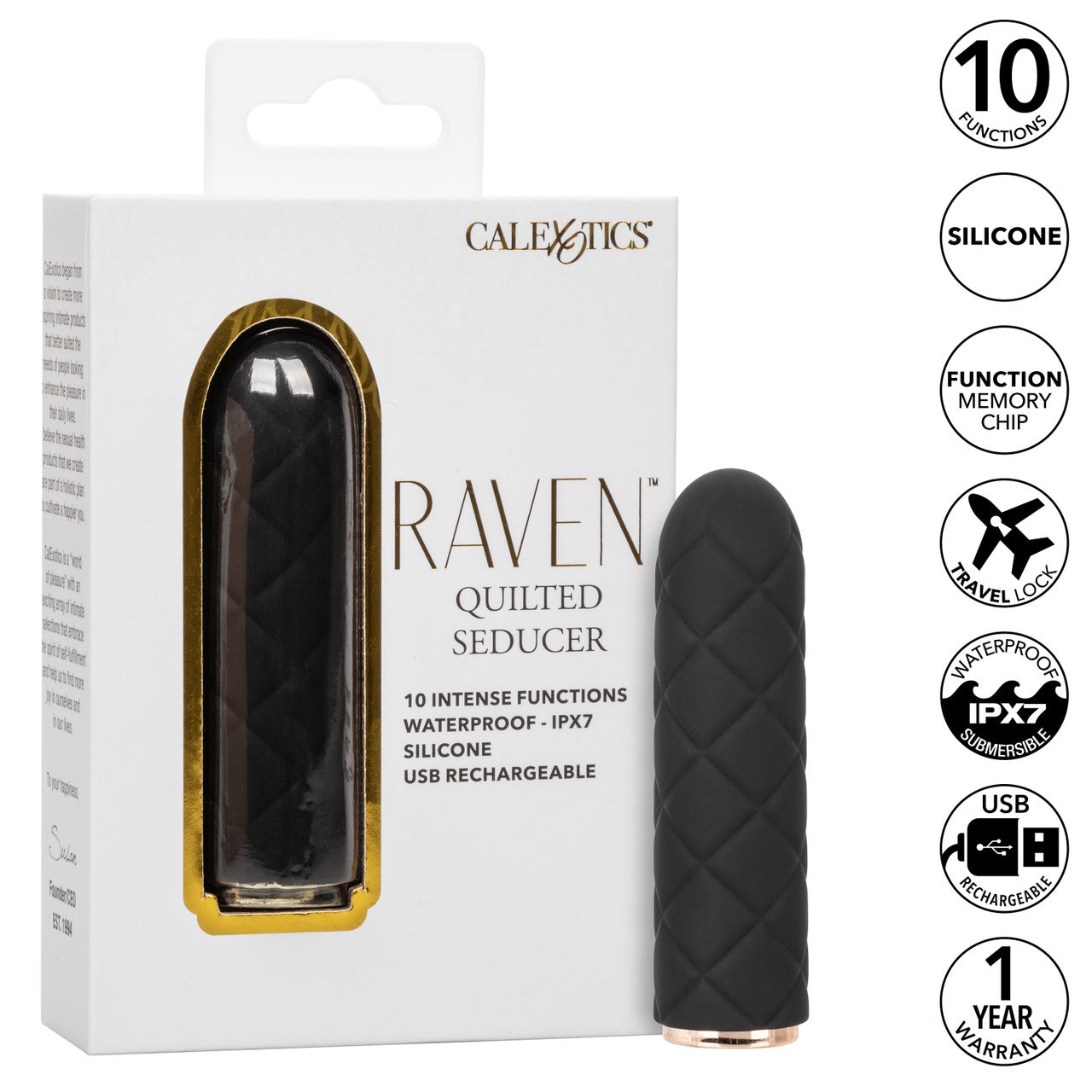 CalExotics Raven Quilted Seducer Vibrator Rechargeable