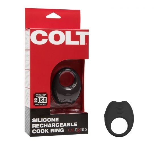 Colt Silicone Rechargeable Cock Ring - Black