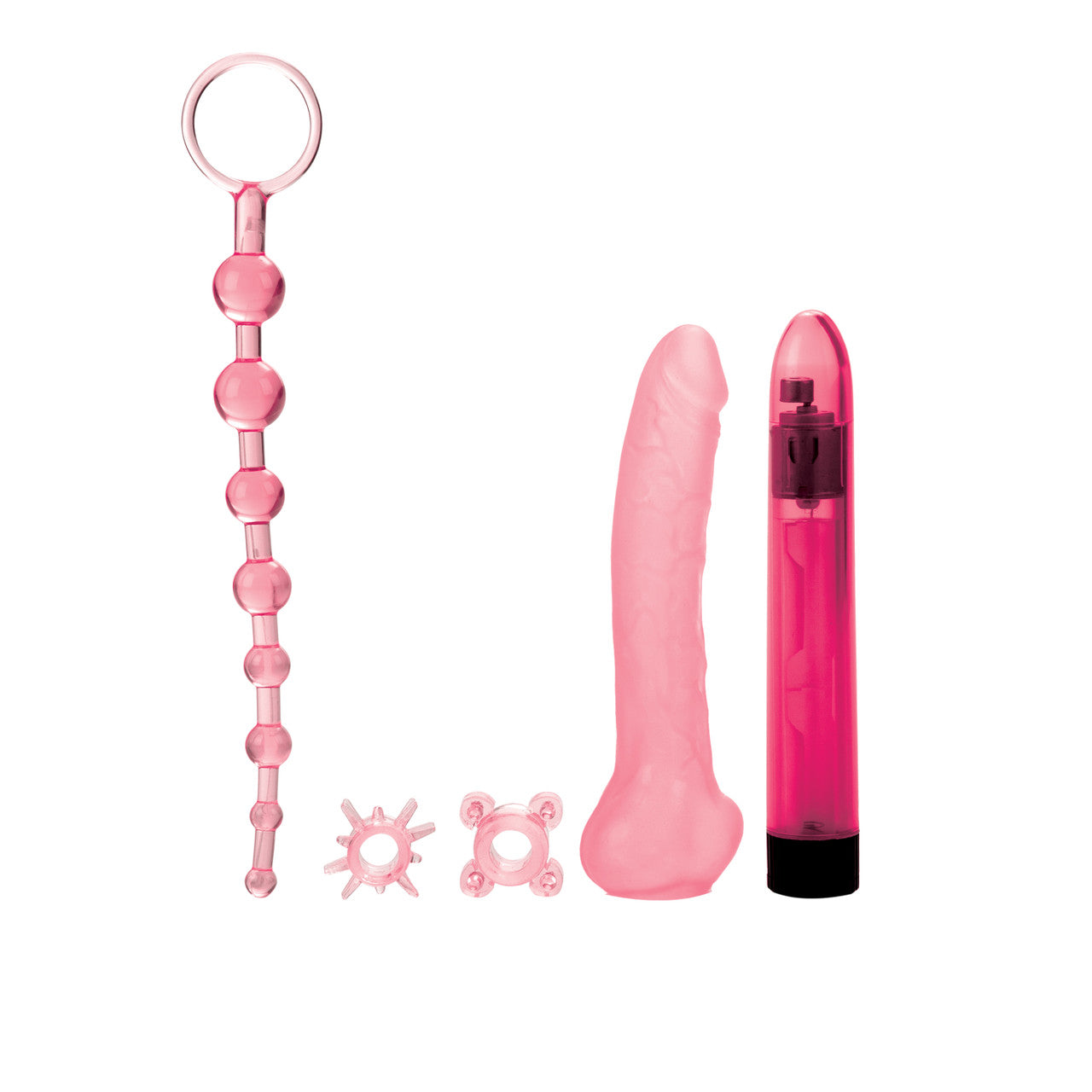 Calexotics Starter Lover's Kit Anal Beads Vibrator Dildo Cock Ring