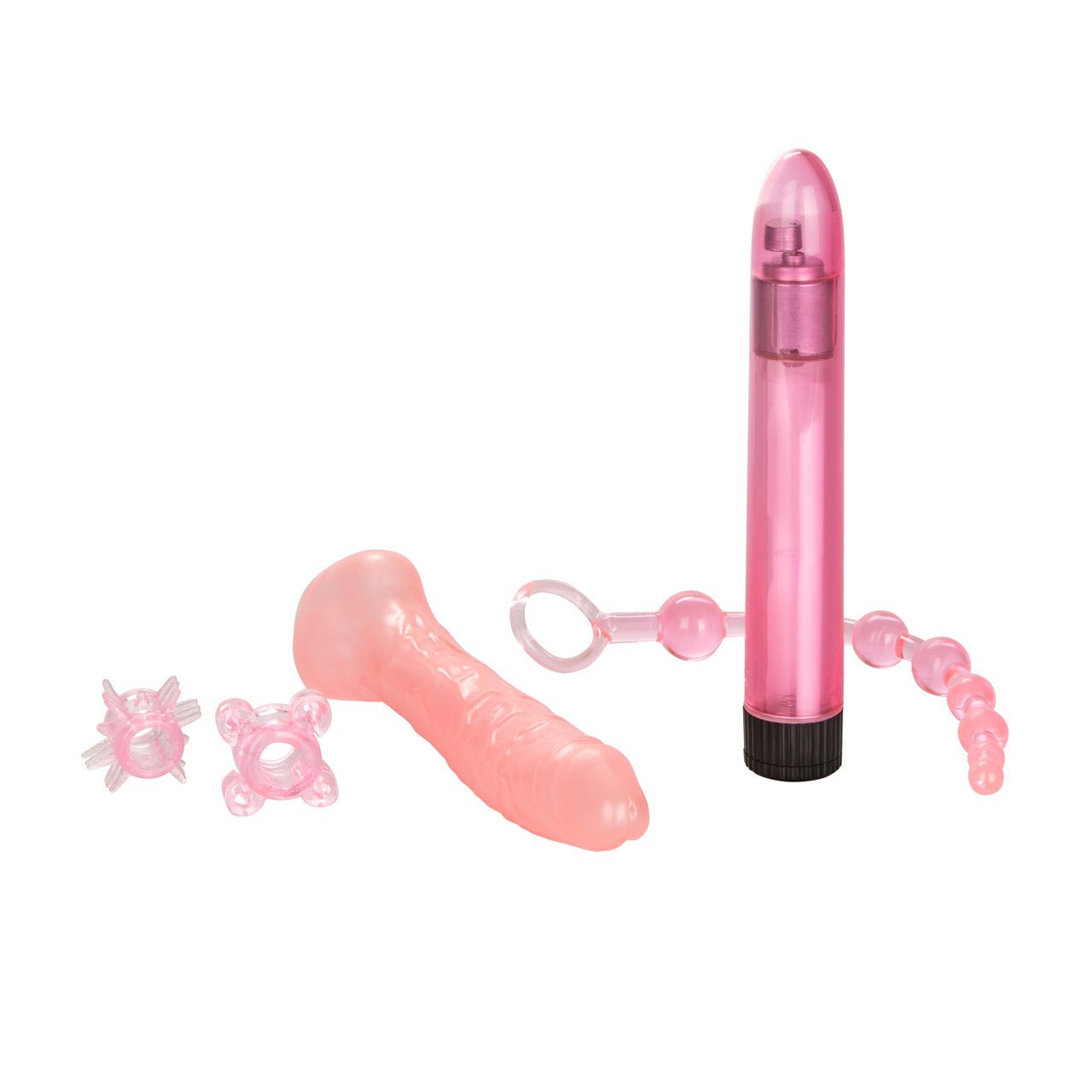 Calexotics Starter Lover's Kit Anal Beads Vibrator Dildo Cock Ring