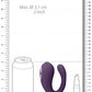 Yoko - Triple Action Vibrator Dual Prongs with Clitoral Pulse Wave - Purple