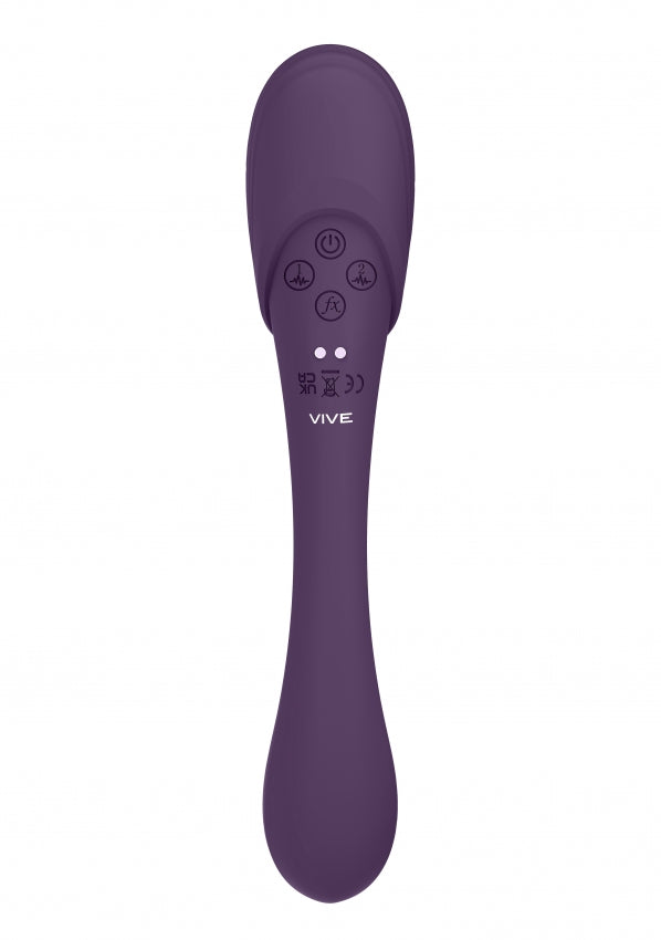 Mirai - Double Ended Pulse Wave & Air Wave Bendable Vibrator - Purple