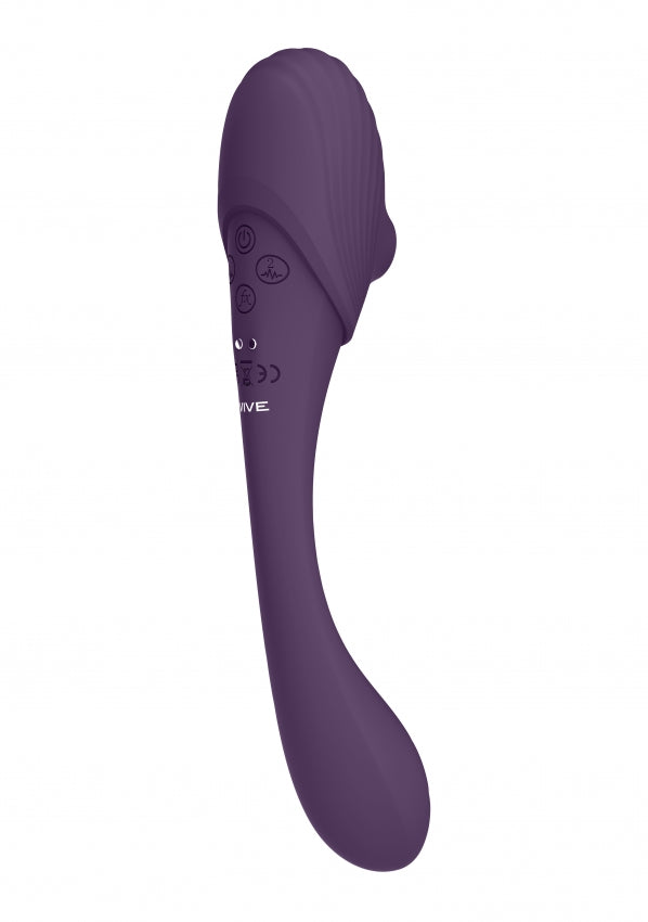 Mirai - Double Ended Pulse Wave & Air Wave Bendable Vibrator - Purple