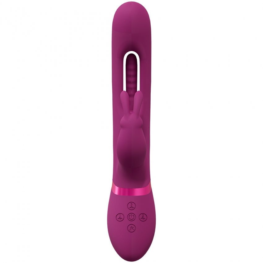 VIVE - Mika - Rechargeable Triple Motor - Vibrating Rabbit With Innovative G-Spot Flapping Stimulator - Pink