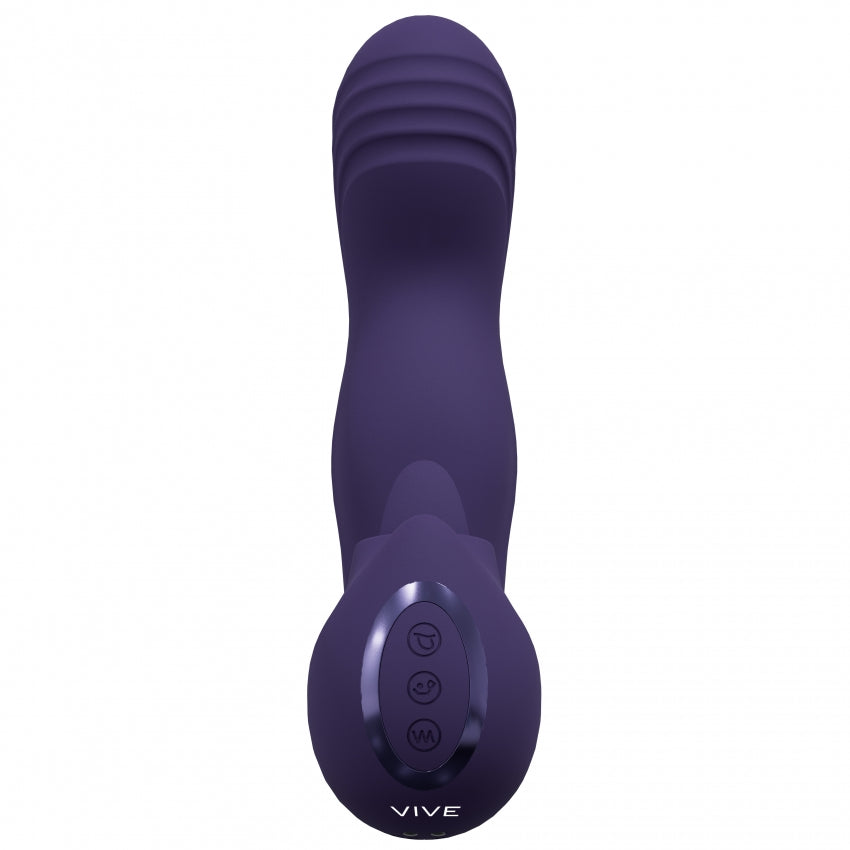 VIVE - Yumi - Rechargeable Triple Motor - G-Spot Finger Motion Vibrator and Flickering Tongue Stimulator - Purple