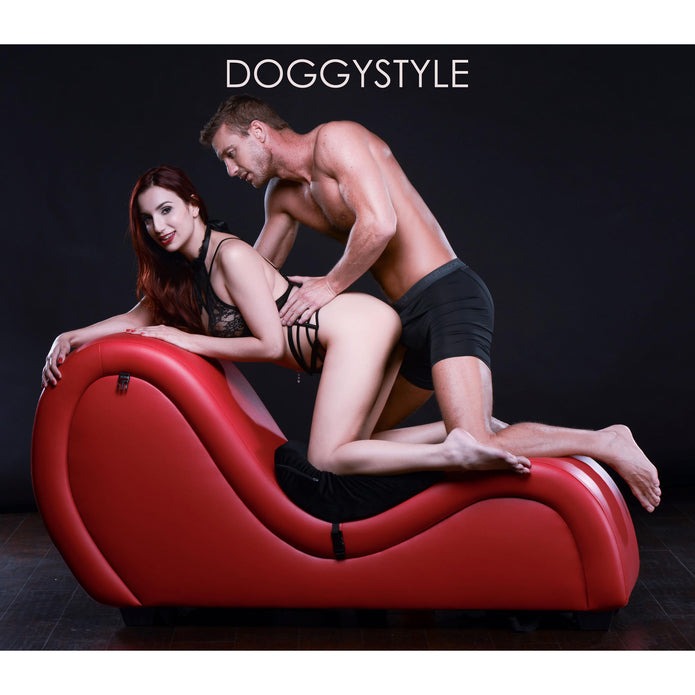 Master Series Kinky Couch Sex Chaise Lounge with Love Pillows - Red