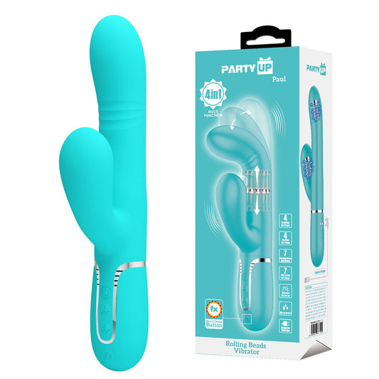 Party Up PAUL Rolling Beads Vibrator - Teal