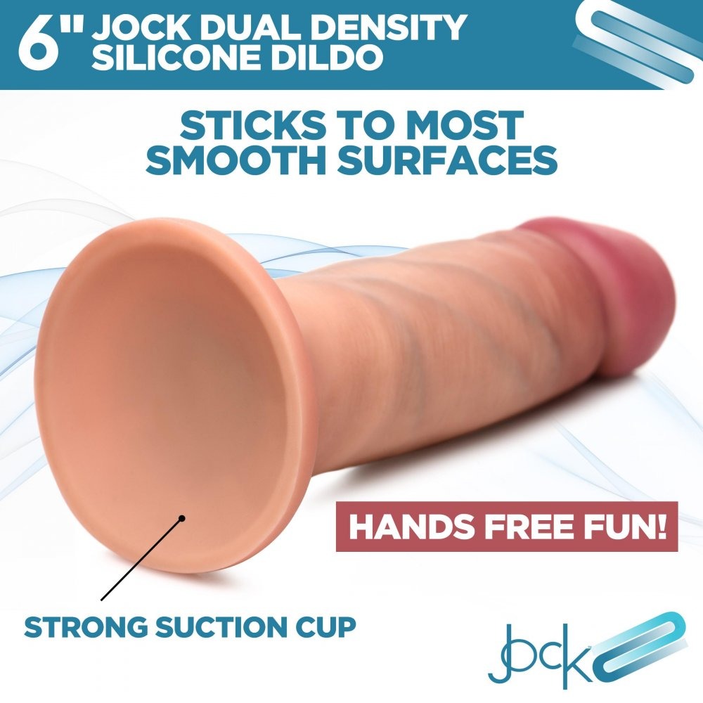 Jock 6" Dual Density Silicone Dildo Realistic Dong Suction Cup Couples Sex Toy