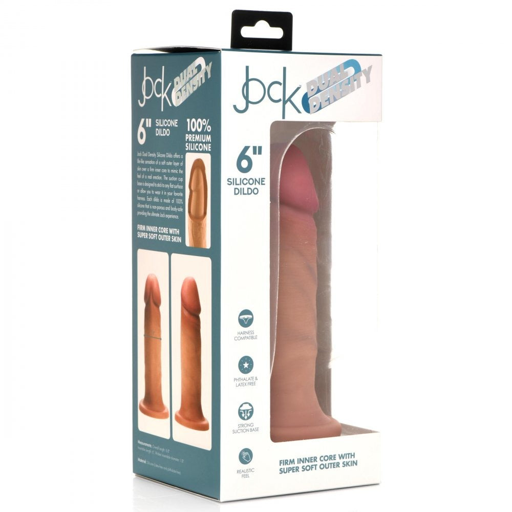 Jock 6" Dual Density Silicone Dildo Realistic Dong Suction Cup Couples Sex Toy