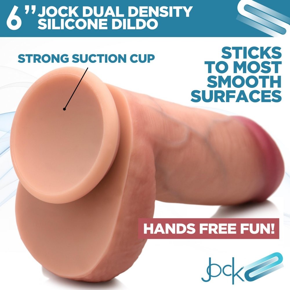 Jock 6" Dual Density Silicone Dildo Realistic Dong Suction Cup Couples Sex Toy