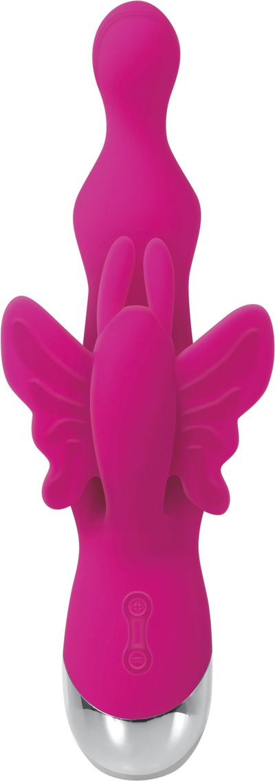 Evolved Flutterfly Rechargeable G Spot Rabbit Vibrator Pink Sex Toy