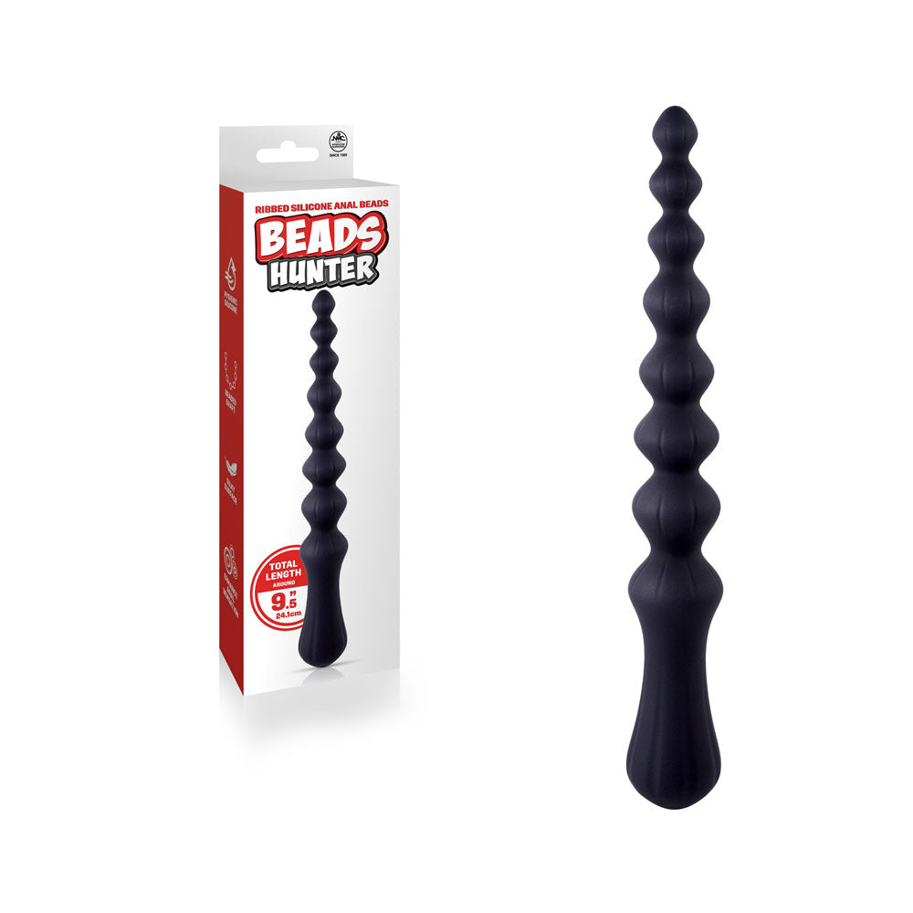 Excellent Power Beads Hunter 24.1cm Silicone Anal Beads Black