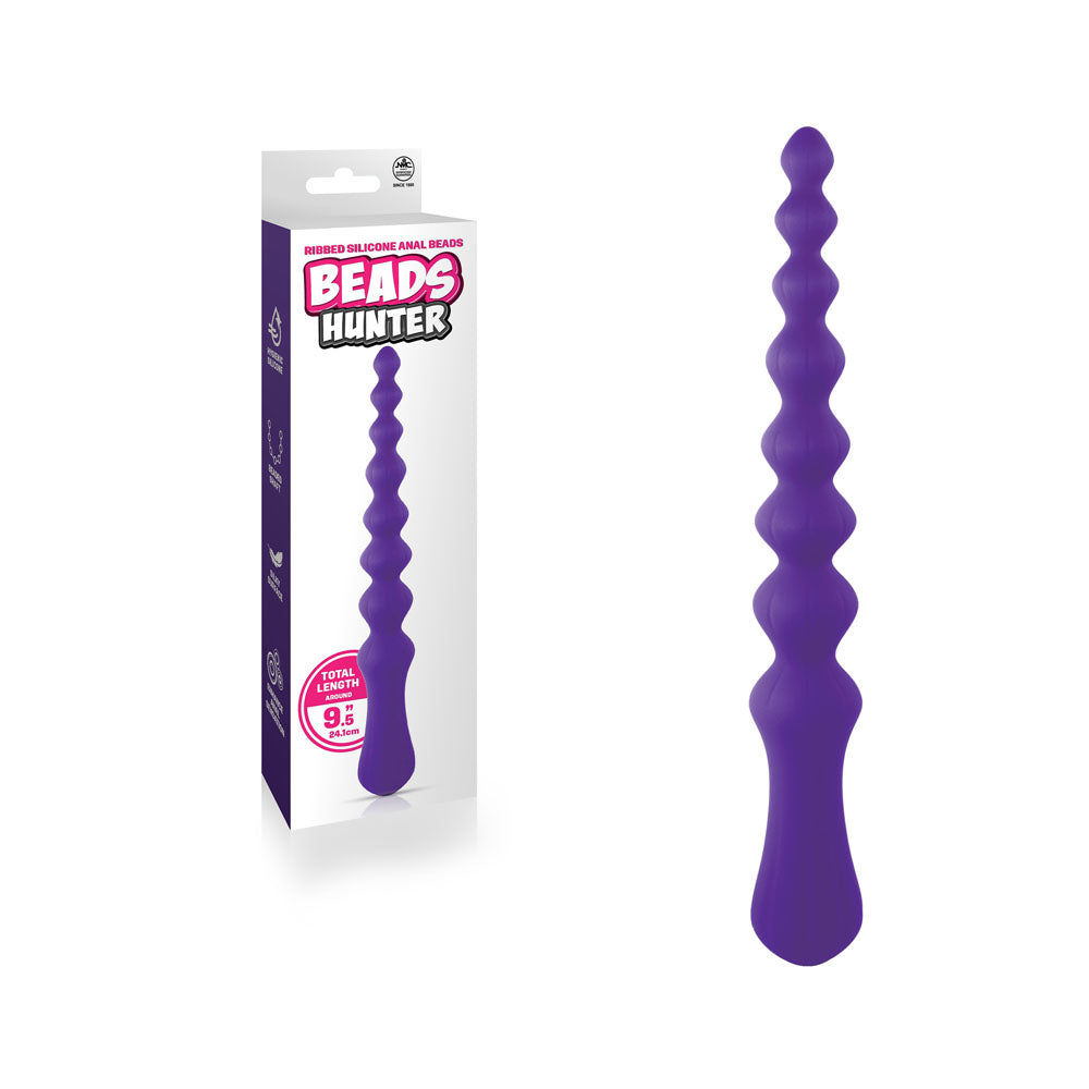 Excellent Power Beads Hunter 24.1cm Silicone Anal Beads Purple