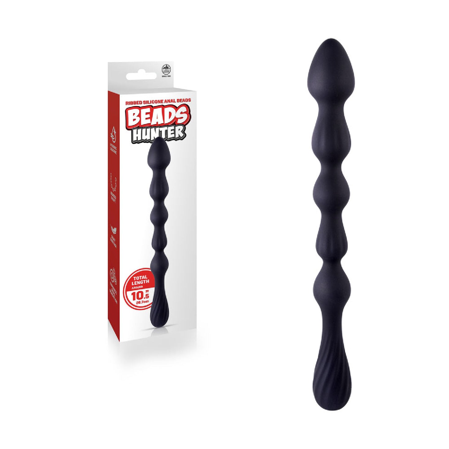 Excellent Power Beads Hunter 26.7cm Silicone  Anal Beads Black