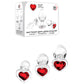 Adam & Eve RED HEART GEM GLASS PLUG SET