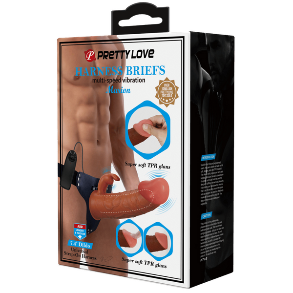 Universal Strap-On Harness - Vibrating Marion with 7.4" Dildo