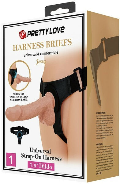 Pretty Love Universal 7.6" Strap-On Dildo & Harness