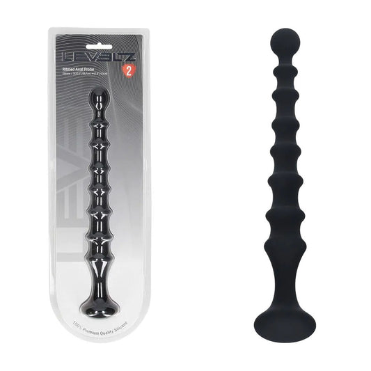 LEVELZ Ribbed Silicone Flared Anal Probe