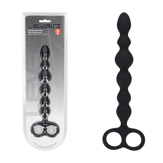 LEVELZ Beaded Silicone Anal Probe with Double Loop