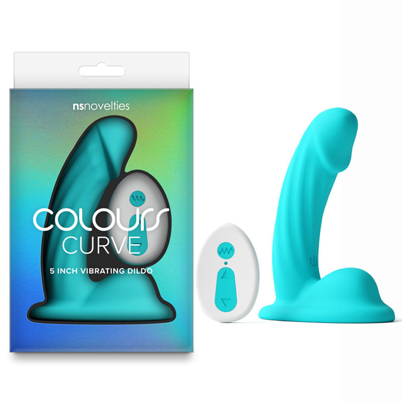 Colours Curve - Vibrating 5'' Dildo - Teal