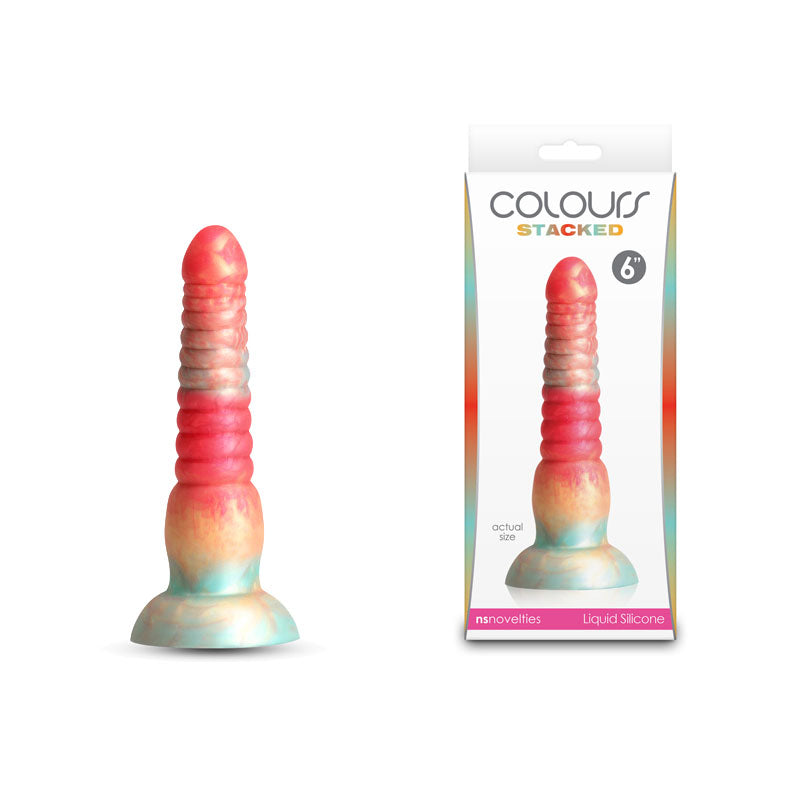 Colours Stacked - 6'' Dildo - Red/Gold
